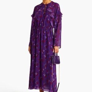 GIAMBA BATISTA VALLI PURPLE FLORAL MAXI